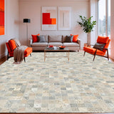 Ultra Soft Area Rug, Non Slip, Stain Resistant, Washable Area Rugs for Living Room, Bedroom, Abstract Mosaic Tile Beige Grey Area Artistic Floor(Beige)