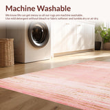Ultra Soft Area Rug, Non Slip, Stain Resistant, Washable Area Rugs for Living Room, Bedroom, Trendy Plain Solid Color Elegance(Pink)