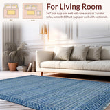 Ultra Soft Area Rug, Non Slip, Stain Resistant, Washable Area Rugs for Living Room, Bedroom, Scalloped Bow Bath Mat(Blue)