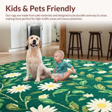 Ultra Soft Area Rug, Non Slip, Stain Resistant, Washable Area Rugs for Living Room, Bedroom, Nature-Inspired Plush Shaggy Carpet for Bedroom Aesthetic(Green)