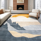 Ultra Soft Area Rug, Non Slip, Stain Resistant, Washable Area Rugs for Living Room, Bedroom, Stylish Circular Minimalist Aesthetic(Gold)