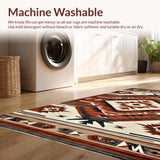 Ultra Soft Area Rug, Non Slip, Stain Resistant, Washable Area Rugs for Living Room, Bedroom, Elegant Ethnic Ogee Design(Brown)