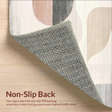 Contemporary Shaped Area Beige Cream Indoor(Beige)