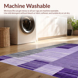 Ultra Soft Area Rug, Non Slip, Stain Resistant, Washable Area Rugs for Living Room, Bedroom, Dynamic Modern Fluid Artistry(Purple)