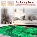 Ultra Soft Area Rug, Non Slip, Stain Resistant, Washable Area Rugs for Living Room, Bedroom, Dynamic Fuzzy Gem Tones(Green)
