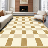 Ultra Soft Area Rug, Non Slip, Stain Resistant, Washable Area Rugs for Living Room, Bedroom, Countryside Beige Checkerboard Aesthetic Retro Geometric(Beige)