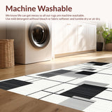 Ultra Soft Area Rug, Non Slip, Stain Resistant, Washable Area Rugs for Living Room, Bedroom, Artistic Silver and Black Fusion(Black)