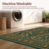 Ultra Soft Area Rug, Non Slip, Stain Resistant, Washable Area Rugs for Living Room, Bedroom, Natural Wood Grain Rectangle Earthy Tones(Green)