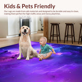 Ultra Soft Area Rug, Non Slip, Stain Resistant, Washable Area Rugs for Living Room, Bedroom, Vivid Celestial Starfield Motif(Purple)