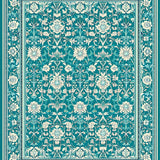 Ultra Soft Area Rug, Non Slip, Stain Resistant, Washable Area Rugs for Living Room, Bedroom, Art Nouveau with Turquoise and Silver Highlights(Blue)
