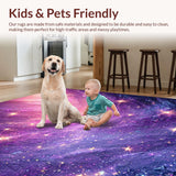 Ultra Soft Area Rug, Non Slip, Stain Resistant, Washable Area Rugs for Living Room, Bedroom, Chic Pink Purple Tie Dye Nursery Rug(Purple)