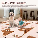 Ultra Soft Area Rug, Non Slip, Stain Resistant, Washable Area Rugs for Living Room, Bedroom, Vibrant Kids' Learning Circle(Pink)