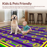 Ultra Soft Area Rug, Non Slip, Stain Resistant, Washable Area Rugs for Living Room, Bedroom, Colorful Carnival Bead Pattern(Purple)