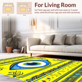 Ultra Soft Area Rug, Non Slip, Stain Resistant, Washable Area Rugs for Living Room, Bedroom, Elegant Colorful Medallion Style(Yellow)