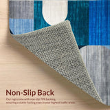 Ultra Soft Area Rug, Non Slip, Stain Resistant, Washable Area Rugs for Living Room, Bedroom, Contemporary Soft Abstract Swirls(Blue)