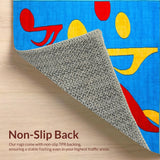 Ultra Soft Area Rug, Non Slip, Stain Resistant, Washable Area Rugs for Living Room, Bedroom, Playful Rhythm Inspired Aesthetic(Blue)