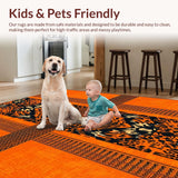 Ultra Soft Area Rug, Non Slip, Stain Resistant, Washable Area Rugs for Living Room, Bedroom, Bold Contemporary Textile Art(Orange)