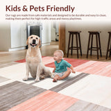 Ultra Soft Area Rug, Non Slip, Stain Resistant, Washable Area Rugs for Living Room, Bedroom, Abstract Pastel Harmony Motif(White)