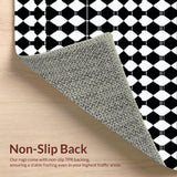 Ultra Soft Area Rug, Non Slip, Stain Resistant, Washable Area Rugs for Living Room, Bedroom, Modern Black Geometric Hallway Runner Non-Skid(Black)
