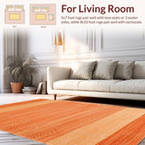 Ultra Soft Area Rug, Non Slip, Stain Resistant, Washable Area Rugs for Living Room, Bedroom, Vibrant Cozy Textured Experience(Orange)