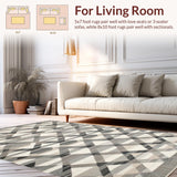 Ultra Soft Area Rug, Non Slip, Stain Resistant, Washable Area Rugs for Living Room, Bedroom, Artistic Gray Toned Distressed Elements(Gray)