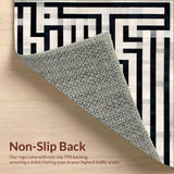 Ultra Soft Area Rug, Non Slip, Stain Resistant, Washable Area Rugs for Living Room, Bedroom, Japandi Inspired Geometric Rug With Washable Stain Resistant Surface(Gray)