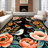 Ultra Soft Area Rug, Non Slip, Stain Resistant, Washable Area Rugs for Living Room, Bedroom, Artistic Vivid Animal Print(Black)