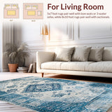 Contemporary Blue Gray Medallion Style(Blue)