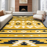 Ultra Soft Area Rug, Non Slip, Stain Resistant, Washable Area Rugs for Living Room, Bedroom, Earthy Toned Tribal Print Elegance(Yellow)