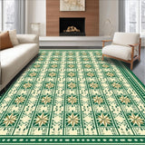 Ultra Soft Area Rug, Non Slip, Stain Resistant, Washable Area Rugs for Living Room, Bedroom, Campsite Compass Reversible Area Directional Design(Beige)