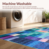 Ultra Soft Area Rug, Non Slip, Stain Resistant, Washable Area Rugs for Living Room, Bedroom, Colorful Burst(Blue)