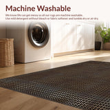 Ultra Soft Area Rug, Non Slip, Stain Resistant, Washable Area Rugs for Living Room, Bedroom, Bold Modern Rustic Decor(Brown)