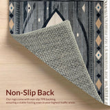 Ultra Soft Area Rug, Non Slip, Stain Resistant, Washable Area Rugs for Living Room, Bedroom, Chic Rustic Textured Tassel Design(Gray)