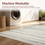 Ultra Soft Area Rug, Non Slip, Stain Resistant, Washable Area Rugs for Living Room, Bedroom, Sleek Linear Modern Texture(Black)