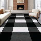 Ultra Soft Area Rug, Non Slip, Stain Resistant, Washable Area Rugs for Living Room, Bedroom, Chic Cozy Striped Arrangement(Black)