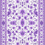 Ultra Soft Area Rug, Non Slip, Stain Resistant, Washable Area Rugs for Living Room, Bedroom, Contemporary Soft Bloom Motif(Purple)