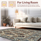 Ultra Soft Area Rug, Non Slip, Stain Resistant, Washable Area Rugs for Living Room, Bedroom, Geometric Boho Style Area for Entrance(Beige)