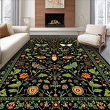Ultra Soft Area Rug, Non Slip, Stain Resistant, Washable Area Rugs for Living Room, Bedroom, Dynamic Orange Accent Insect Theme(Black)