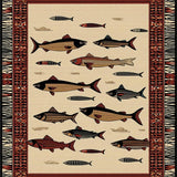Ultra Soft Area Rug, Non Slip, Stain Resistant, Washable Area Rugs for Living Room, Bedroom, Whimsical Coastal Fishing Scene(Beige)