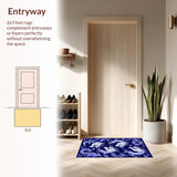 Ultra Soft Area Rug, Non Slip, Stain Resistant, Washable Area Rugs for Living Room, Bedroom, Enchanting Dragon Thematic Decor(Blue)