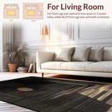 Ultra Soft Area Rug, Non Slip, Stain Resistant, Washable Area Rugs for Living Room, Bedroom, Chic Monochrome Animal Print Style(Gold)