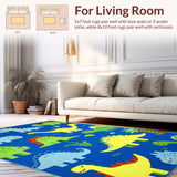 Ultra Soft Area Rug, Non Slip, Stain Resistant, Washable Area Rugs for Living Room, Bedroom, Charming Animal Fantasy Style(Blue)