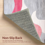 Ultra Soft Area Rug, Non Slip, Stain Resistant, Washable Area Rugs for Living Room, Bedroom, Sleek Light Grey Elegant Swirls(Gray)