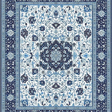 Modern Abstract Faux Wool Area for Hallway(White)