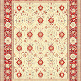 Ultra Soft Area Rug, Non Slip, Stain Resistant, Washable Area Rugs for Living Room, Bedroom, Vintage Style Area Beige & Red Runner Printed Design(Red)