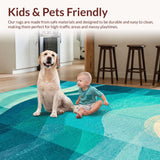 Ultra Soft Area Rug, Non Slip, Stain Resistant, Washable Area Rugs for Living Room, Bedroom, Coastal Wave Surfboard Rug Decorative Floor Carpet Ocean Theme Home Decor(Blue)
