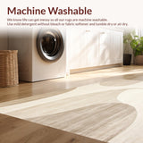 Ultra Soft Area Rug, Non Slip, Stain Resistant, Washable Area Rugs for Living Room, Bedroom, Ultra Durable Machine Contemporary Area(Beige)