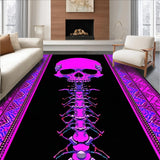 Ultra Soft Area Rug, Non Slip, Stain Resistant, Washable Area Rugs for Living Room, Bedroom, Playful Skeleton Love Theme(Pink)