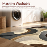 Ultra Soft Area Rug, Non Slip, Stain Resistant, Washable Area Rugs for Living Room, Bedroom, Contemporary Soft Toned Swirls(Beige)