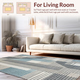 Ultra Soft Area Rug, Non Slip, Stain Resistant, Washable Area Rugs for Living Room, Bedroom, Sleek Contemporary Abstract Elements(Gray)